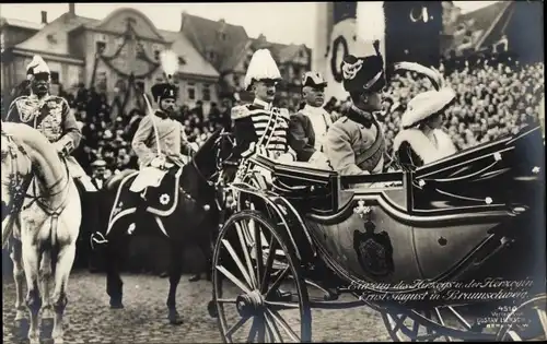Ak Herzog Ernst August von Braunschweig Lüneburg, Victoria Luise, Einzug in Braunschweig, Liersch
