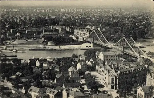 Ak Dresden Loschwitz, Panorama mit Blasewitz, Brücke