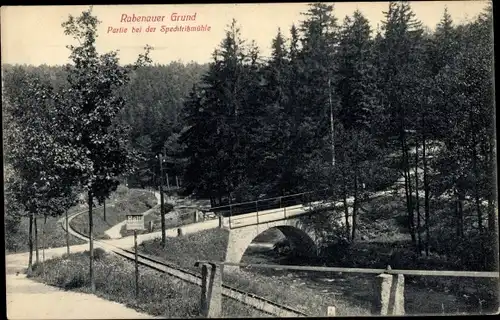 Ak Spechtritz Rabenau, Rabenauer Grund, bei der Spechtritzmühle
