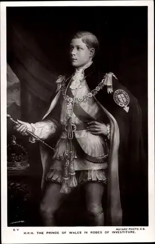 Ak H.R.H. The Prince of Wales in Robes of Investiture, Edward VIII