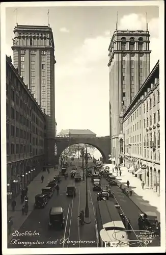 Ak Stockholm Schweden, Kungsgatan med Kungstornen