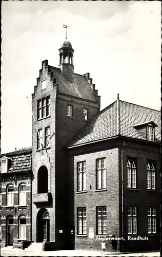 Ak Nederweert Limburg Niederlande, Raadhuis, Gebouwd in 1922