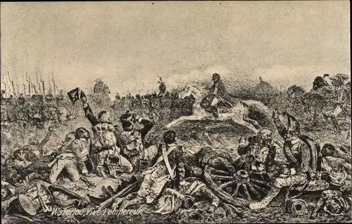 Ak Waterloo Wallonisch Brabant, Schlachtszene, Napoleon