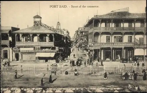 Ak Port Said Ägypten, Rue du Commerce