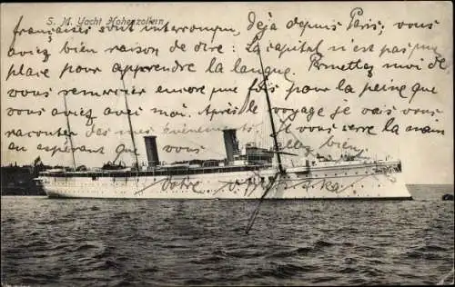 Ak Deutsches Kriegsschiff, SMS Hohenzollern, Kaiseryacht