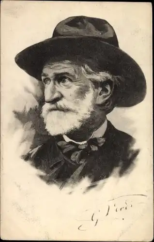 Künstler Ak Boldini, Ital. Komponist Giuseppe Fortunino Francesco Verdi, Portrait