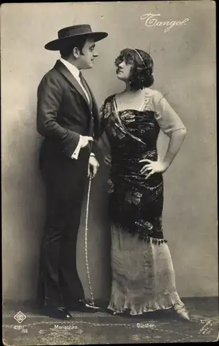 Ak Tango, Tänzer Marischka und Günther, Portrait