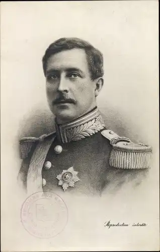 Ak König Albert I von Belgien, Portrait in Uniform