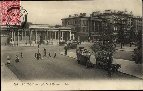 Ak London City England, Hyde Park Corner