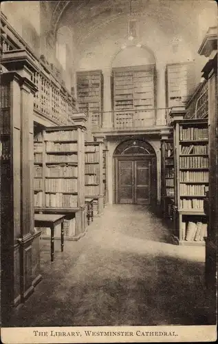Ak City of Westminster London England, Cathedral, The Library