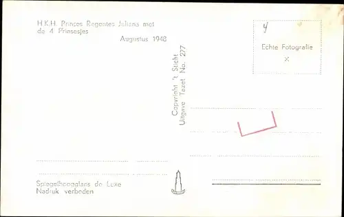 Ak Juliana der Niederlande, Prinzessinnen Beatrix, Irene, Margriet, Marijke, 1948