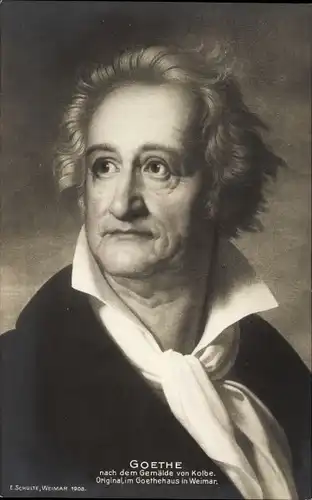 Künstler Ak Kolbe, Portrait von Johann W. Goethe, Schriftsteller