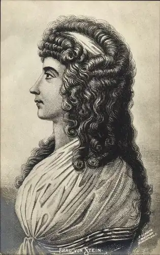 Künstler Ak Hofdame Charlotte von Stein, Goethe, Schiller