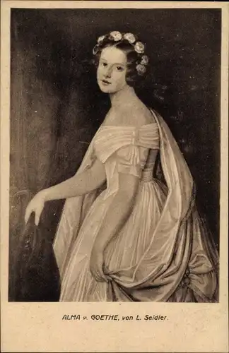 Künstler Ak Seidler, L., Alma von Goethe, Portrait