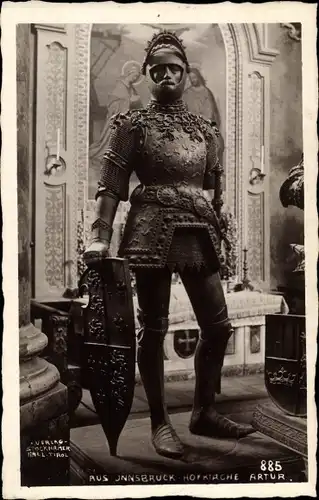 Ak Innsbruck Tirol Österreich, Hofkirche, Bronzestatue, König Artus