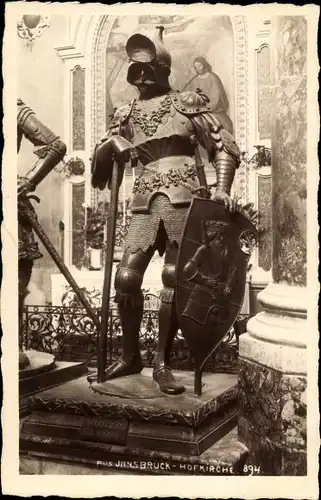 Ak Innsbruck Tirol Österreich, Hofkirche, Bronzestatue