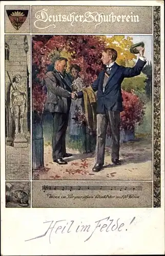 Lied Ak Wenn im Purpurschein blinkt der wilde Wein, Wanderer