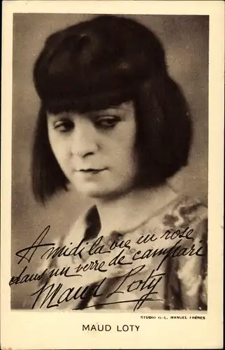 Ak Schauspielerin Maud Loty, Portrait, Reklame, Campari