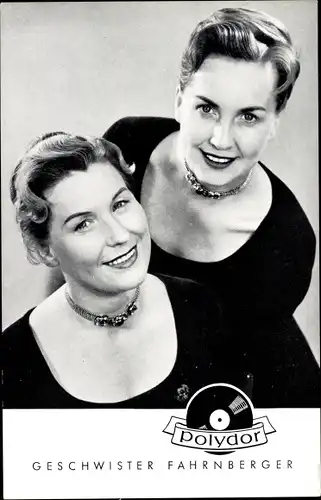 Ak Sängerinnen Geschwister Fahrnberger, Polydor-Schallplatten