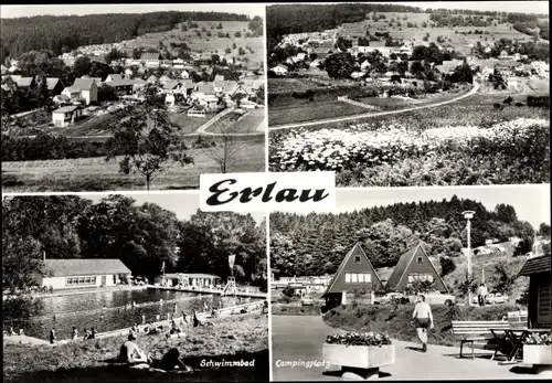 Ak Erlau St. Kilian, Ortsansichten, Schwimmbad, Campingplatz