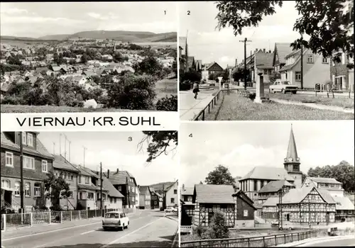 Ak Viernau Steinbach Hallenberg im Thüringer Wald, Blick vom Bierhügel, Ernst-Thälmann-Platz