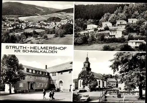 Ak Struth Helmersdorf Floh Seligenthal in Thüringen, Panorama vom Ort, Gaststätte, Kirche, Wolga