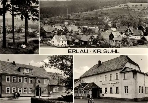 Ak Erlau Schleusingen in Thüringen, Konsum-Gaststätte Zur Erholung, Gasthaus zur grünen Erle