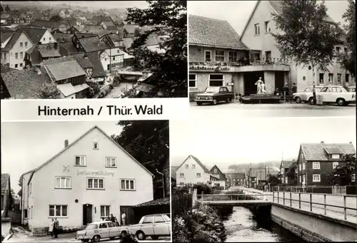 Ak Hinternah Schleusingen Thüringen, Milchbar und Cafe Leda, Gasthaus zum Mühlberg, Hauptstraße