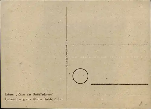 Künstler Ak Rohde, W., Erfurt in Thüringen, Ruine der Barfüßerkirche