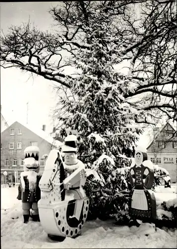 Ak Olbernhau im Erzgebirge, Weihnachtsfiguren, Winter