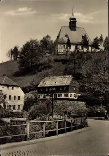 Ak Oberneuschönberg Olbernhau im Erzgebirge, Straßenpartie