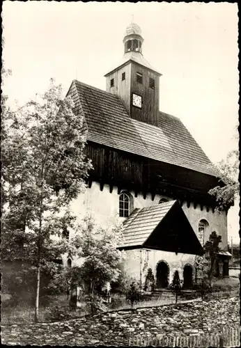 Ak Großrückerswalde im Erzgebirge, Blick auf die Wehrkirche