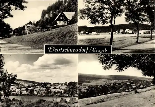 Ak Deutschneudorf im Erzgebirge, Panorama, Straßenansicht