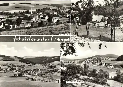 Ak Heidersdorf im Erzgebirge, Blick auf den Ort und zum Gasthof Flöhatal, Panorama