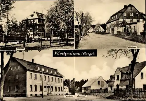 Ak Reitzenhain Marienberg im Erzgebirge, Heilstätte, Wildhäuser, Ferienheim, Schmiede