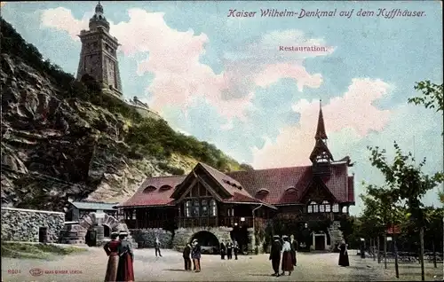 Ak Bad Frankenhausen, Kyffhäuser Wirtschaft und Denkmal Kaiser Wilhelm I.