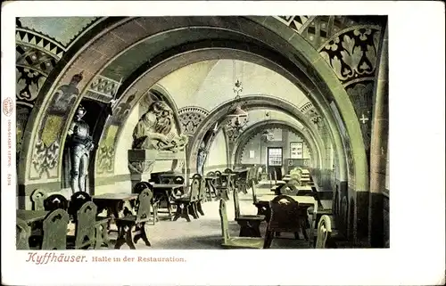 Ak Kyffhäuserland Thüringen, Kyffhäuser, Halle der Restauration