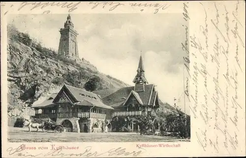 Ak Steinthaleben Kyffhäuserland in Thüringen, Kyffhäuser, Kyffhäuser-Wirtschaft