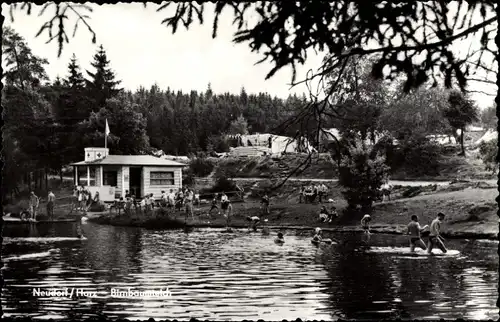 Ak Neudorf Harzgerode am Harz, Birnbaumteich, Badepartie