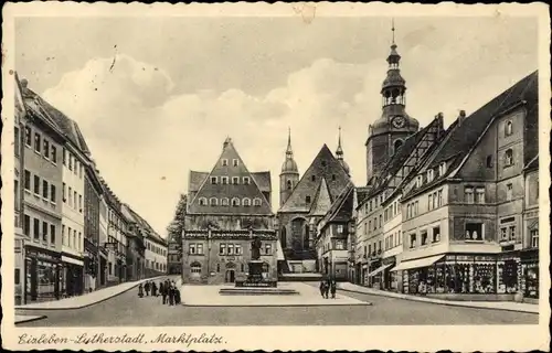 Ak Lutherstadt Eisleben, Marktplatz