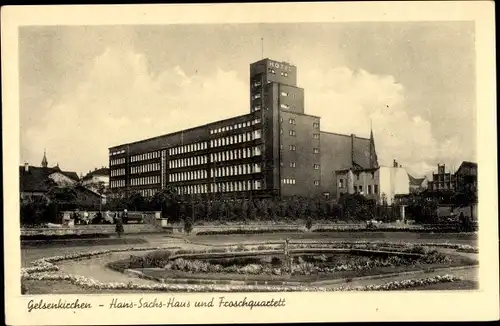 Ak Gelsenkirchen im Ruhrgebiet, Hans-Sachs-Haus und Froschquartett