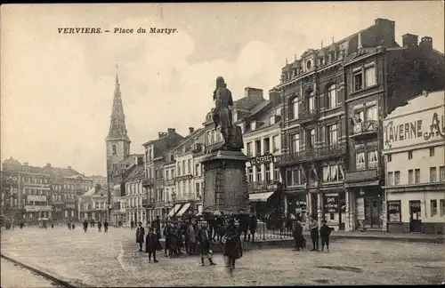 Ak Verviers Wallonien Lüttich, Place de Martyr, Monument
