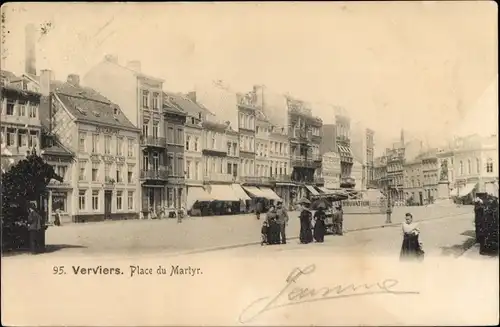 Ak Verviers Wallonien Lüttich, Place de Martyr