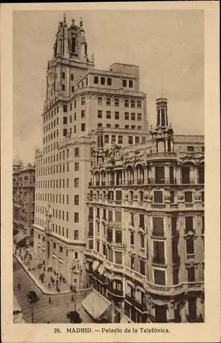 Ak Madrid Spanien, Palacio de la Telefónica