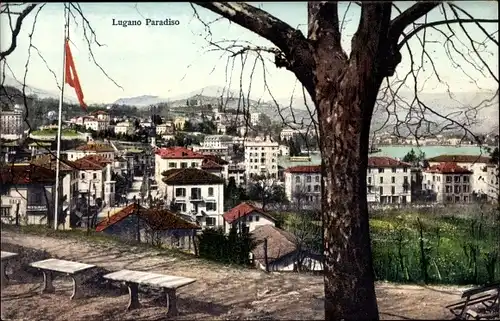 Ak Paradiso Lugano Kanton Tessin, Gesamtansicht