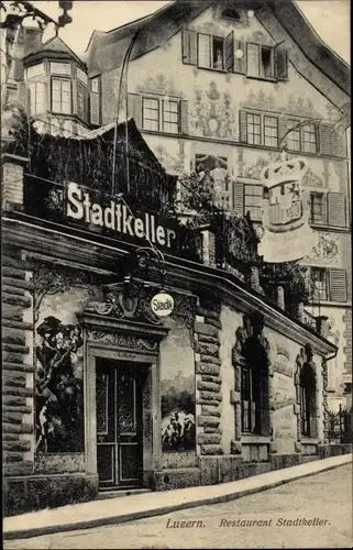 Ak Luzern Stadt Schweiz, Restaurant Stadtkeller