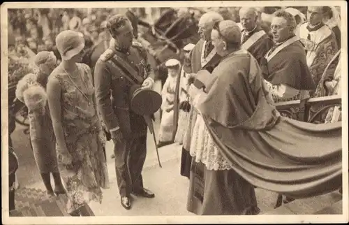 Ak Mons Wallonien Hennegau, Duc et Duchesse de Brabant 1928, Leopold III, Astrid von Schweden