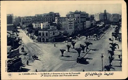 Ak Casablanca Marokko, Le Brd. du 4 Zouaves, Rue de Foucauld