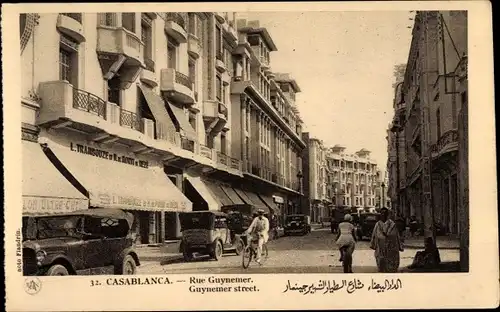 Ak Casablanca Marokko, Rue Guynemer, Straßenpartie