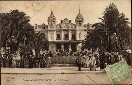 Ak Monte Carlo Monaco, Casino, La Facade, Besucher